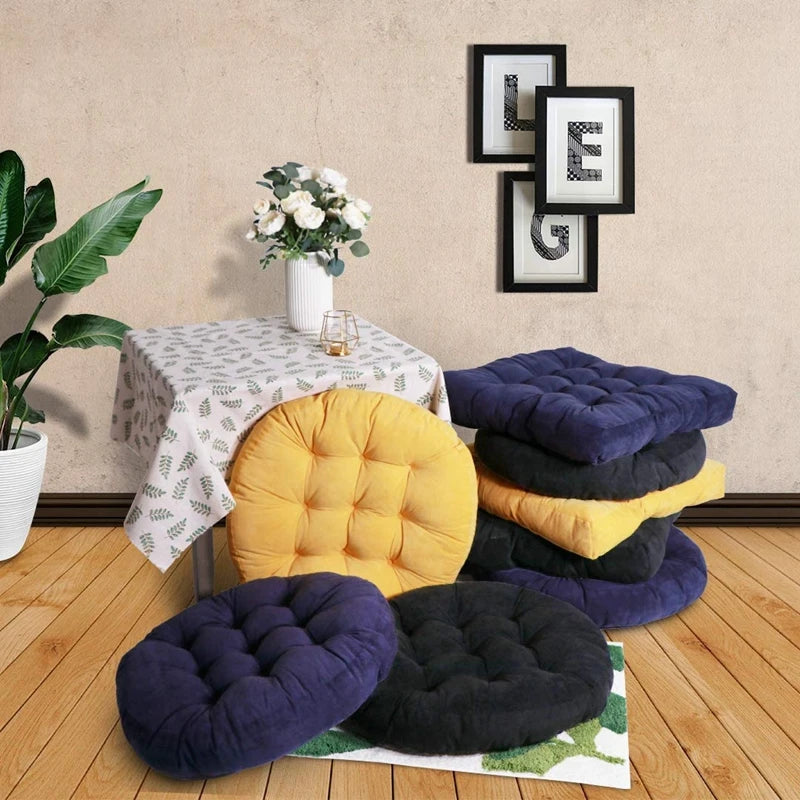 🧘♂️ Coussin de Sol Rond en Velours Côtelé – L’alliance du confort et de l’énergie douce 🌿 Confort premium | 🎯 Récupération naturelle | 💛 Style cocooning
