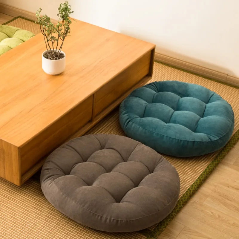 🧘‍♂️ Coussin de Sol Rond en Velours Côtelé – L’alliance du confort et de l’énergie douce 🌿 Confort premium | 🎯 Récupération naturelle | 💛 Style cocooning