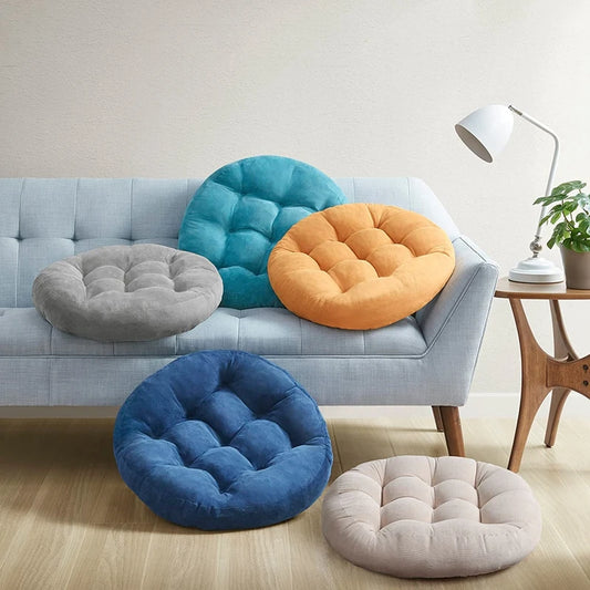 🧘‍♂️ Coussin de Sol Rond en Velours Côtelé – L’alliance du confort et de l’énergie douce 🌿 Confort premium | 🎯 Récupération naturelle | 💛 Style cocooning