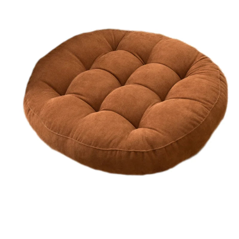 🧘‍♂️ Coussin de Sol Rond en Velours Côtelé – L’alliance du confort et de l’énergie douce 🌿 Confort premium | 🎯 Récupération naturelle | 💛 Style cocooning