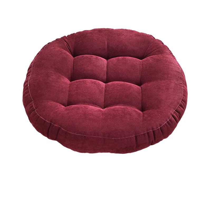 🧘‍♂️ Coussin de Sol Rond en Velours Côtelé – L’alliance du confort et de l’énergie douce 🌿 Confort premium | 🎯 Récupération naturelle | 💛 Style cocooning