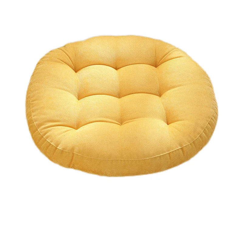 🧘‍♂️ Coussin de Sol Rond en Velours Côtelé – L’alliance du confort et de l’énergie douce 🌿 Confort premium | 🎯 Récupération naturelle | 💛 Style cocooning