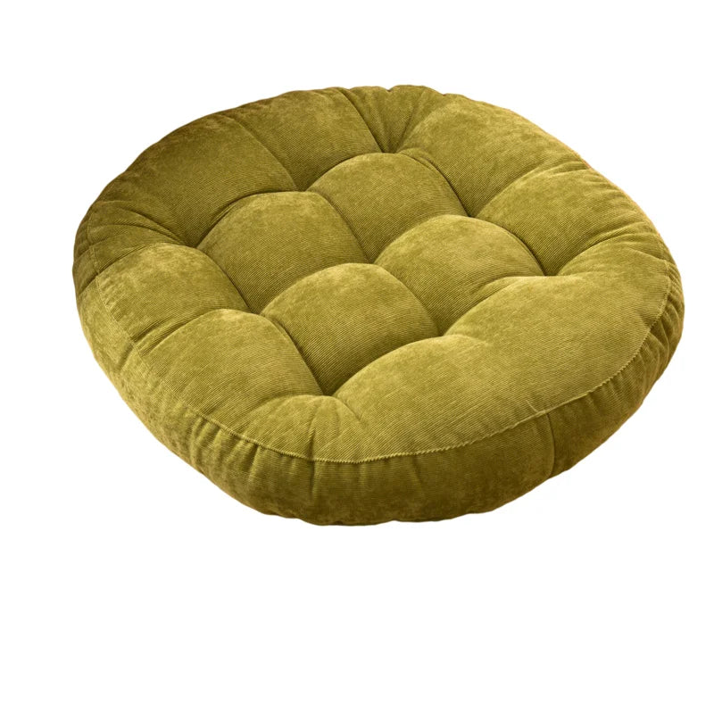 🧘‍♂️ Coussin de Sol Rond en Velours Côtelé – L’alliance du confort et de l’énergie douce 🌿 Confort premium | 🎯 Récupération naturelle | 💛 Style cocooning